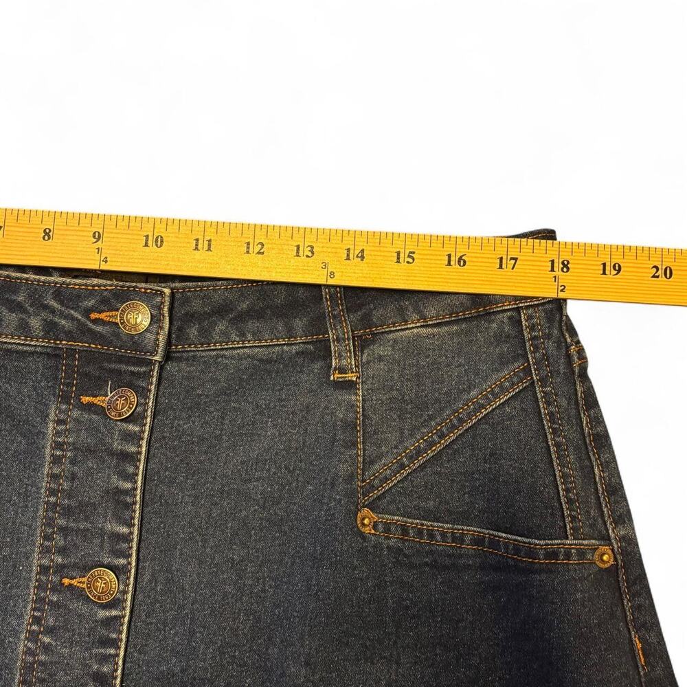 NWT $74 Frye size 18 blue denim mini skirt with button front and pockets - Picture 7 of 7